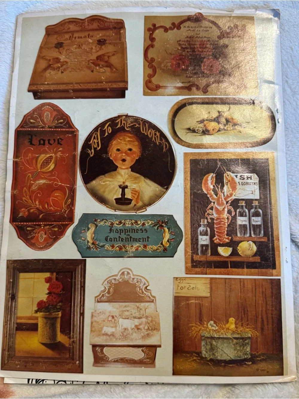 Vintage 'Happiness is Contentment Tole Painting Book 1970s